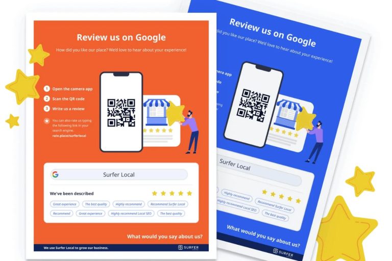 carteles de reseñas de google